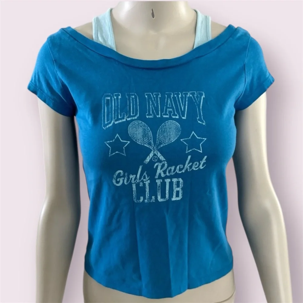🦋 5/$25 - Old Navy Girls Racket Club Tee - Size XL - VTG Summer 2005 Collection - Picture 2 of 14